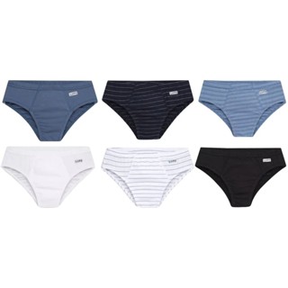 Kit C/6 Cueca Slip Lupo 100% Algodão Infantil Kids 140-089