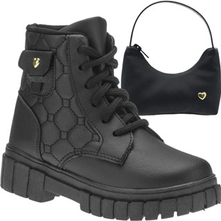 Coturno Bota Infantil Feminino com bolsinha