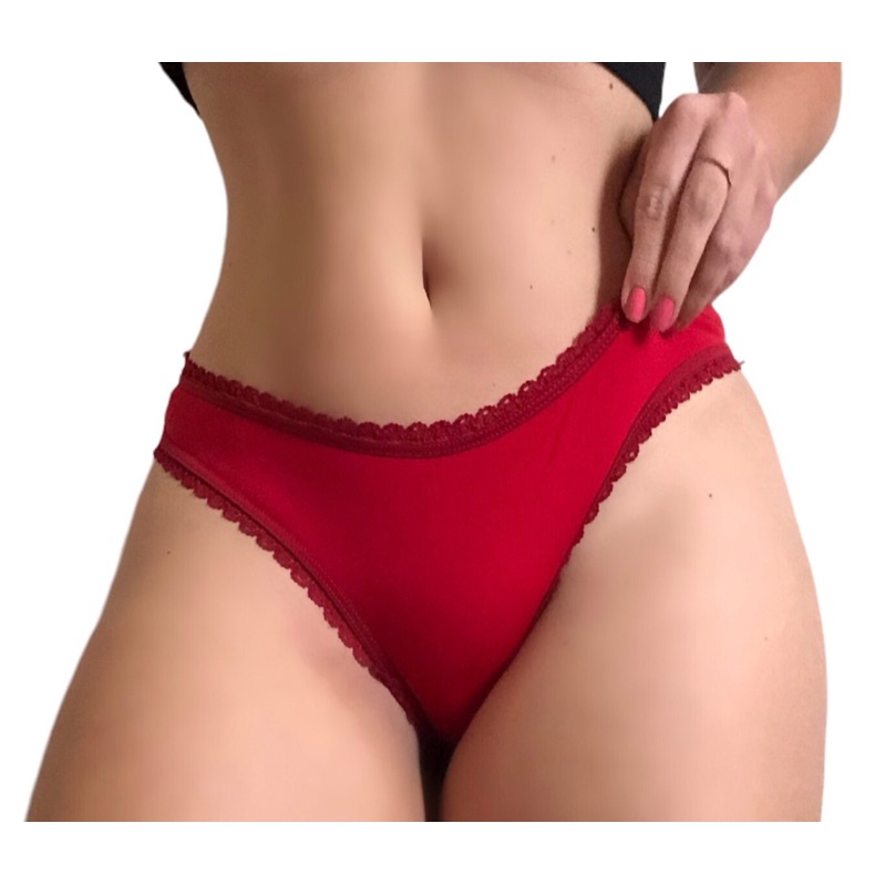 kit 10 Calcinhas Microfibra modelo básico para o dia dia, cores variadas em Oferta na Shopee