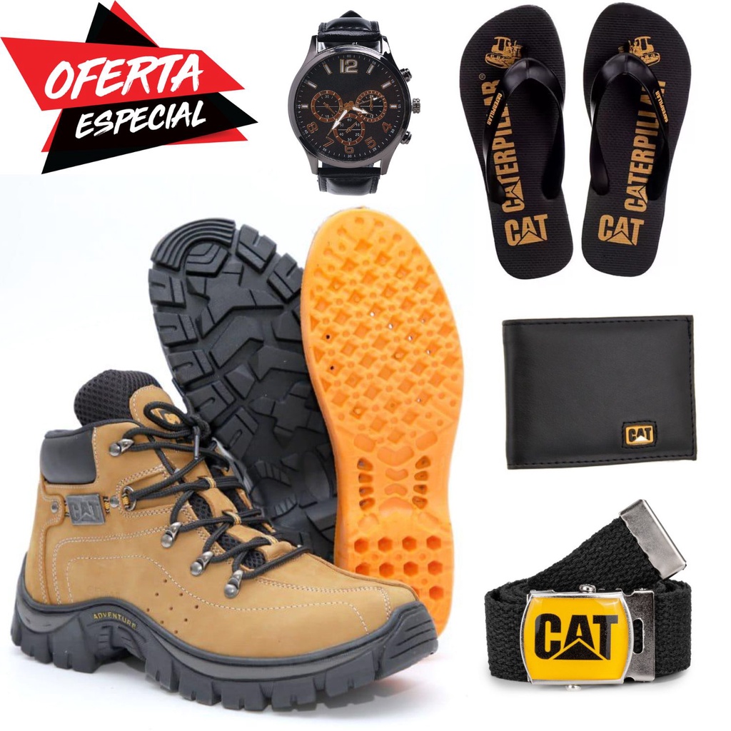 Bota Adventure Caterpillar Masculina Em Couro Marfim na Americanas