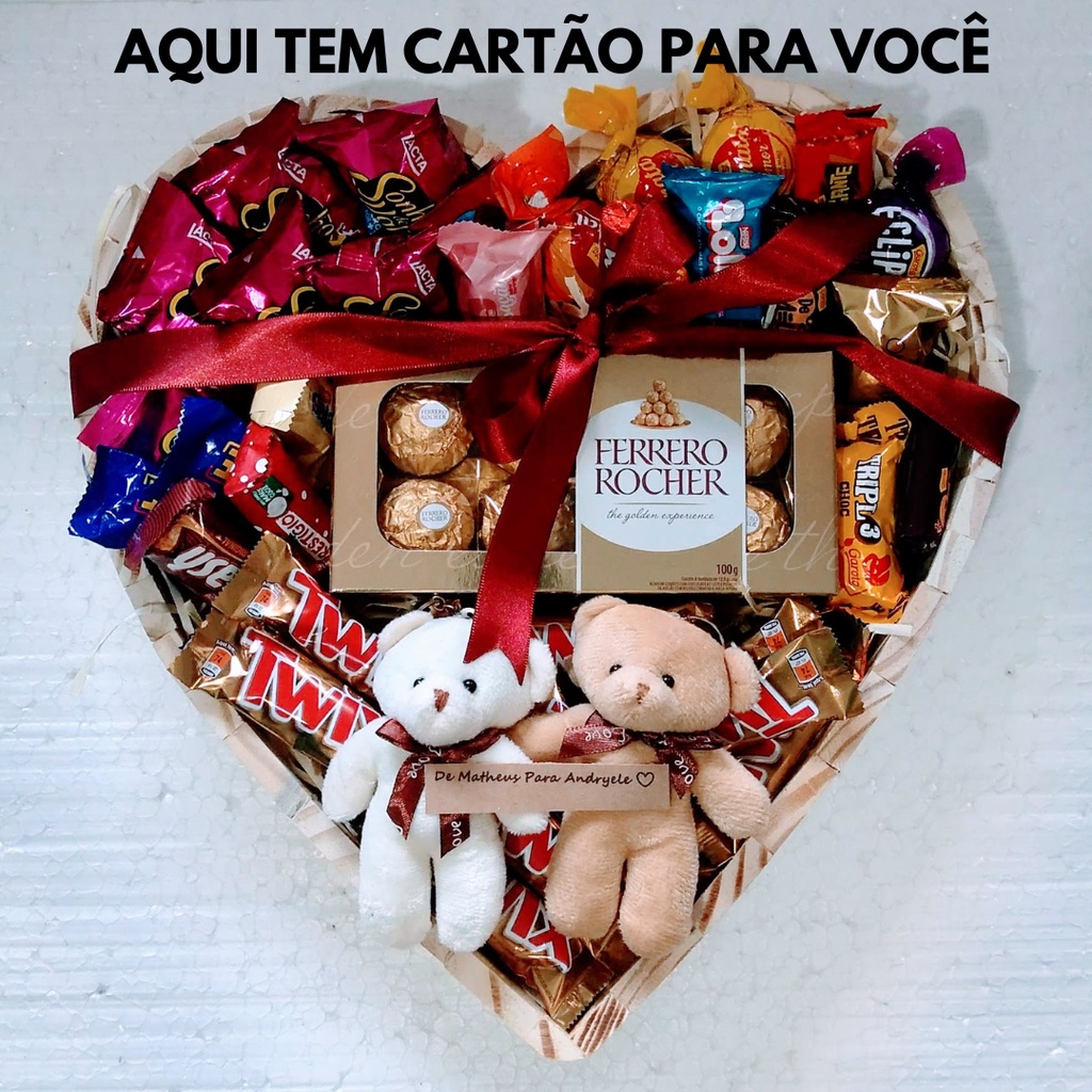 Cesta de Chocolate Namorado Natal Namorada Presente Grande | Shopee Brasil