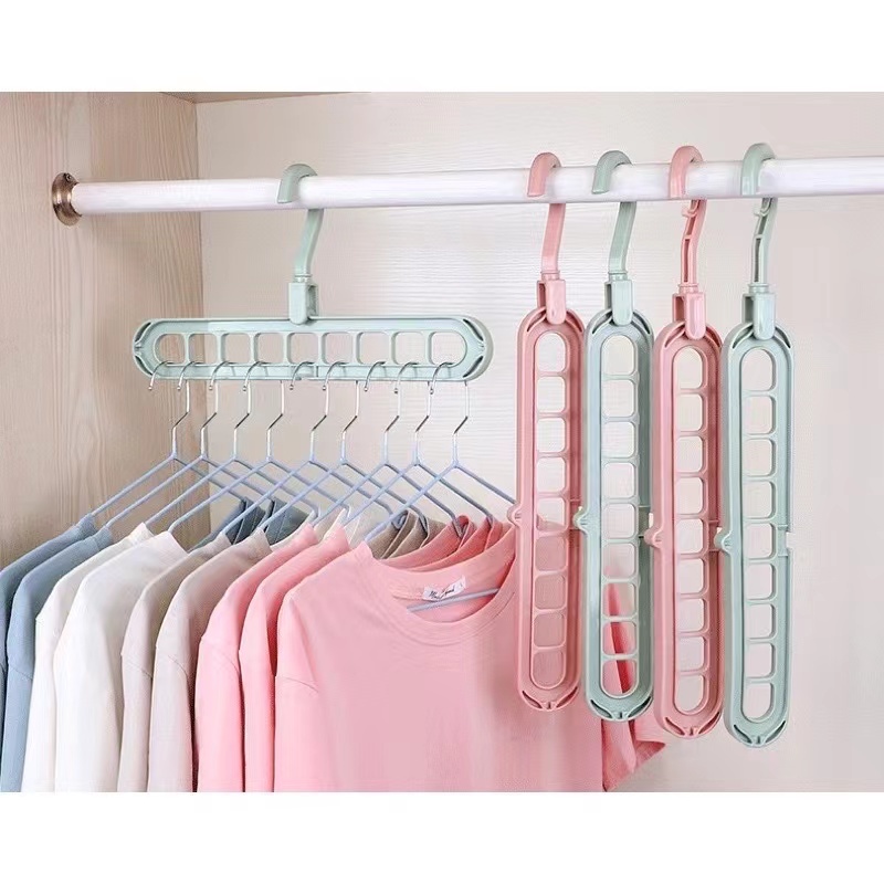 1 PÇ Cabide Mágico 9 Furos Roupa Organizador Multi-Dobrável em Oferta na Shopee