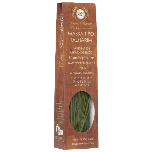 Kit 3X: Talharim Grão Bico/Espinafre Sem Glúten Ceres 200g