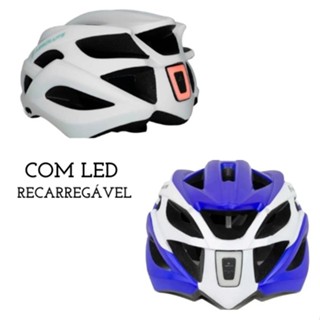 Capacete Absolute Wild e Luna Flash C/led recarregável com viseira Bike Mtb