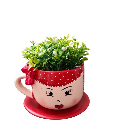 Vaso Decorativo Xícara Cor Vermelho para Suculentas - Plantas - Cactos -  Flores Decoração - 01 peça | Shopee Brasil