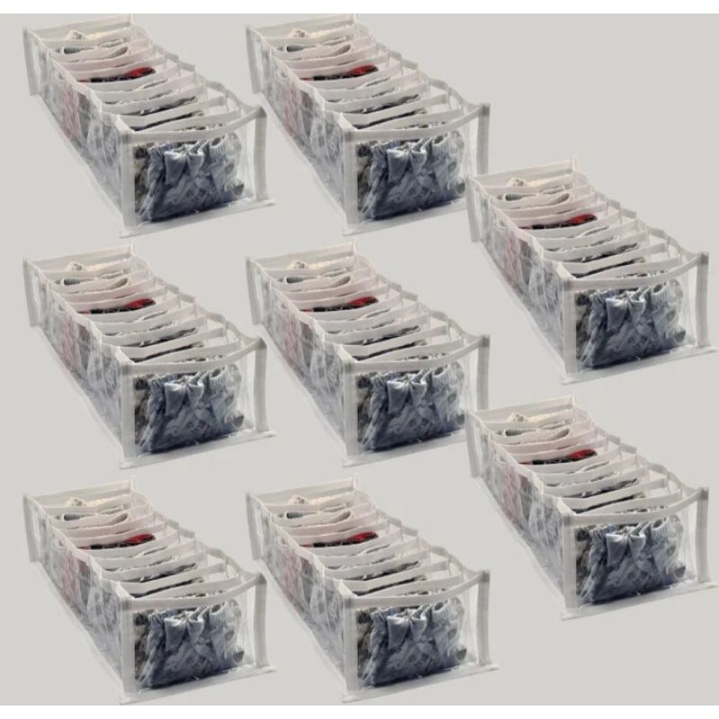 Kit com 8 Colmeias Organizadoras Super-Resistentes para Calcinhas, Cuecas e Meias (12cm x 40cm x 10cm)