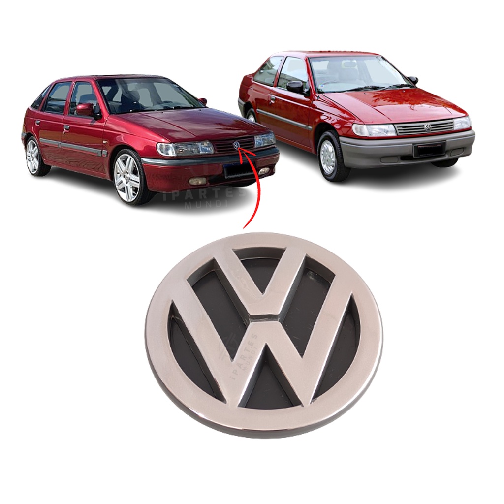 Emblema Dianteiro Grade Vw LOGUS 1992 1993 1994 1995 1996 1997  POINTER 1993 1994 1995 1996 CROMADO
