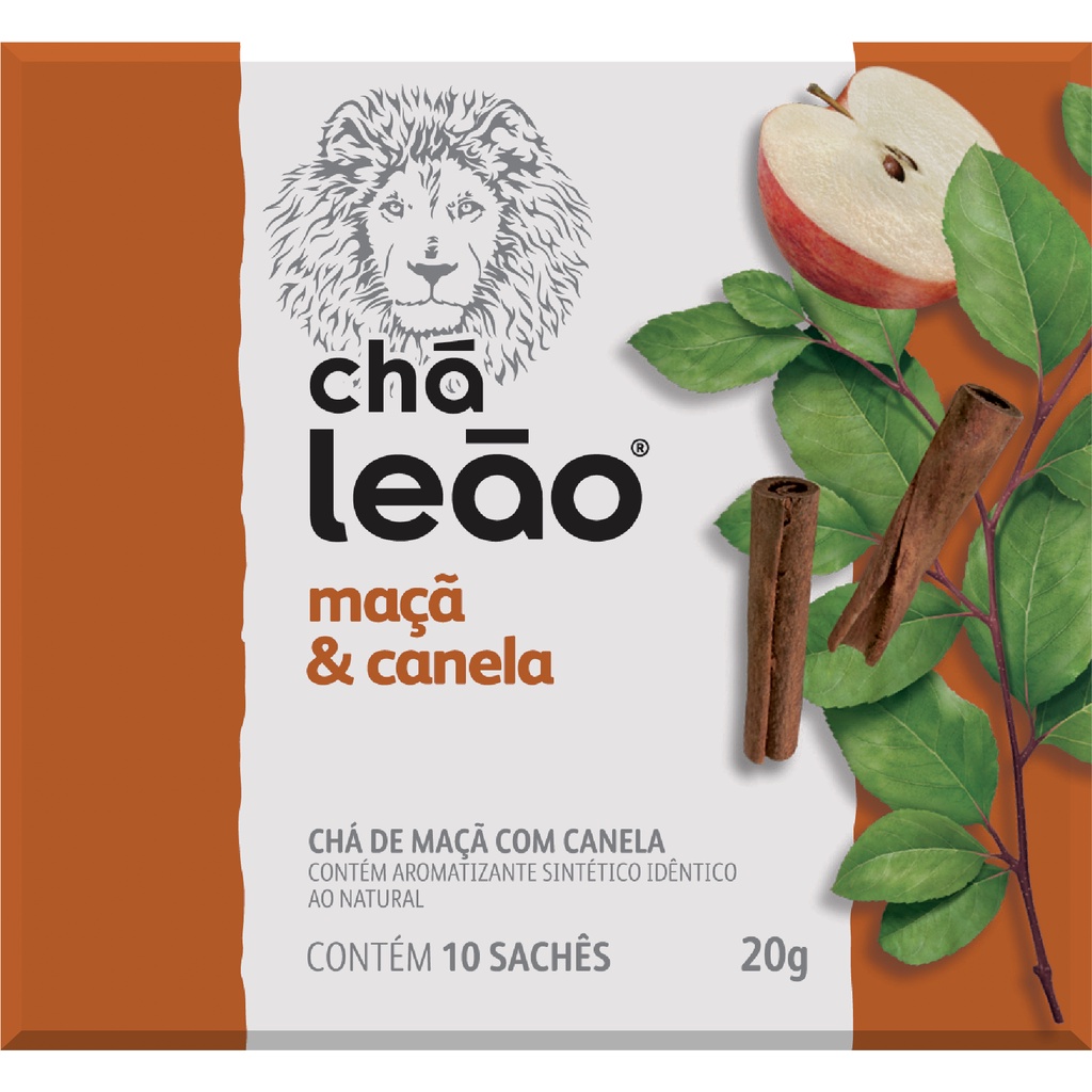 Chá Leão Premium Maçã com Canela - 10 Sachês em Oferta na Shopee