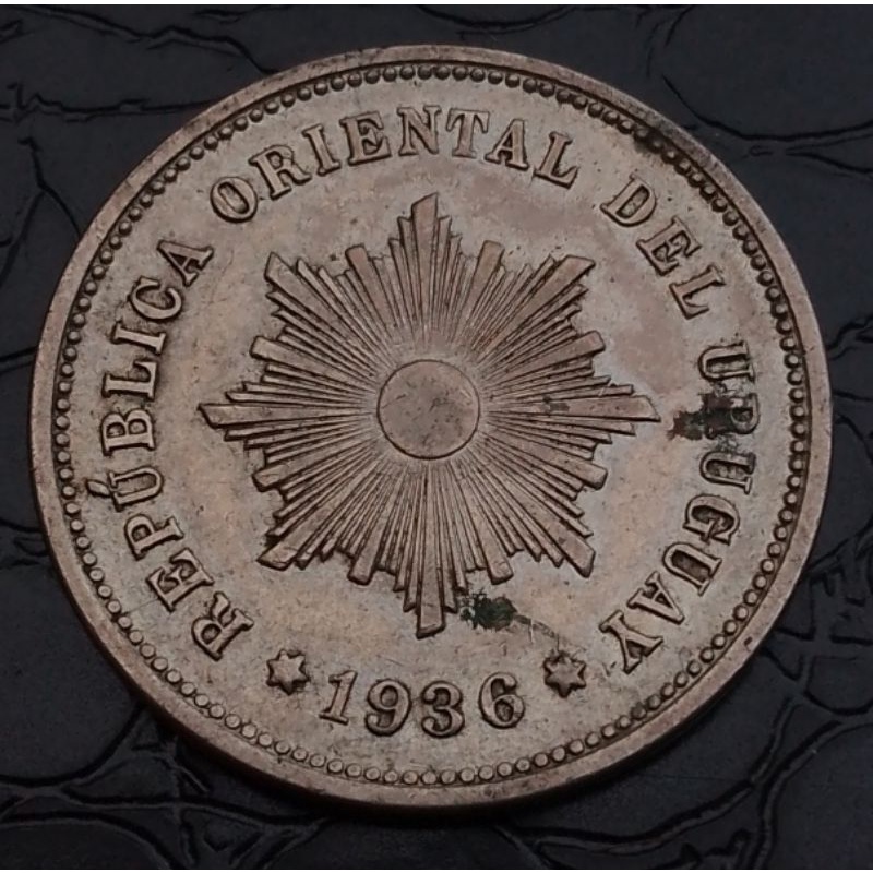 Moeda antiga Uruguai 5 centésimos 1936. L.: 0067