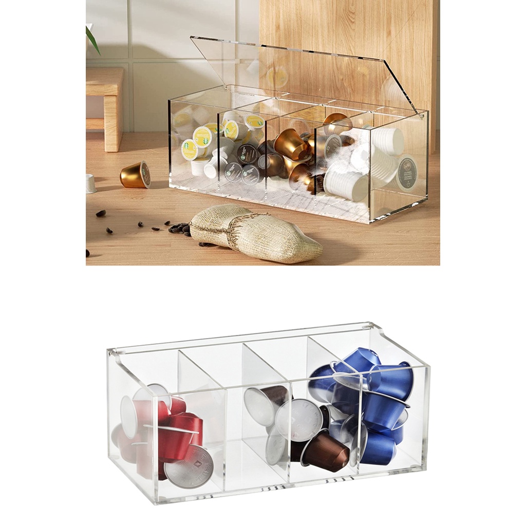 caixa de acrílico para porta capsulas Nespresso Dolce Gusto Três Corações Café Cubo Transparente
