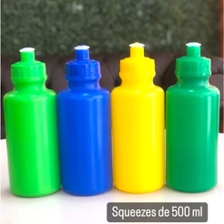 kit c/ 40 garrafinhas de Agua Escola Academia Squeeze Esportiva 500ml Bico Silicone