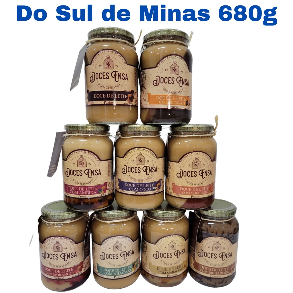 Doce de Leite Pote 680g Sabores Variados Doces Ensa Sul de Minas Sem Glúten