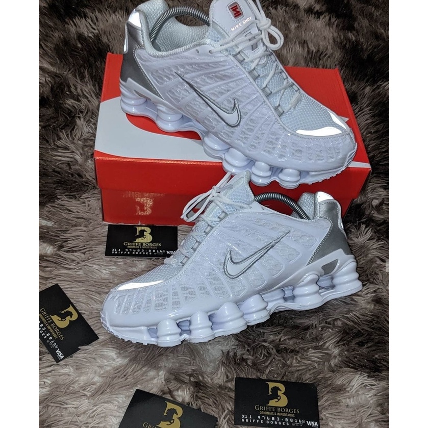 Tênis Nike Shox 12 Molas Branco Refletivo