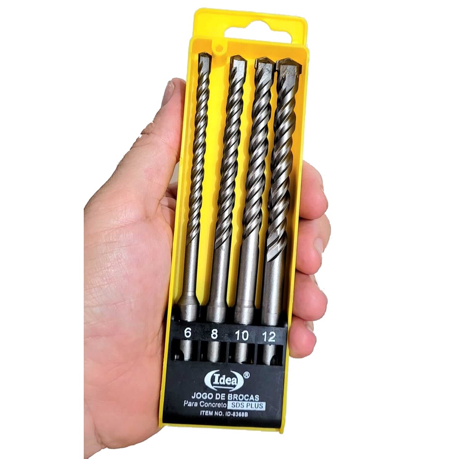 Kit De Broca Videa P/ Concreto 6 A 12mm Sds Plus Kit 4 Pcs em Oferta na Shopee