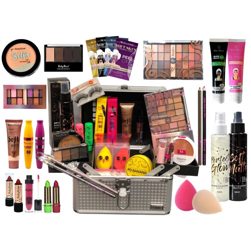 Kit De Maquiagem Completa Profissional + Skin Care