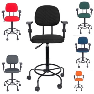Cadeira Caixa Alta com rodizios bracos de regulagem de altura Atendimento Recepção Balcão POPMOV em Oferta na Shopee