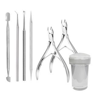Kit Instrumentos Para Podologia + 02 Alicate de Cutícula TRTM + Mini Carimbo Silicone