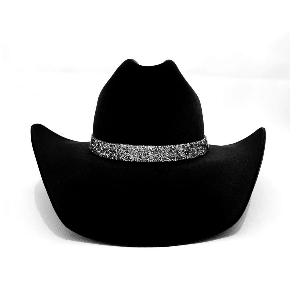 Chapéu Country Preto Faixa Cascalho Branco | Shopee Brasil