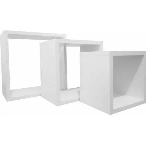 Kit 3 Nichos Quadrado Quarto Organizador 20 / 25 / 30cm Mdf