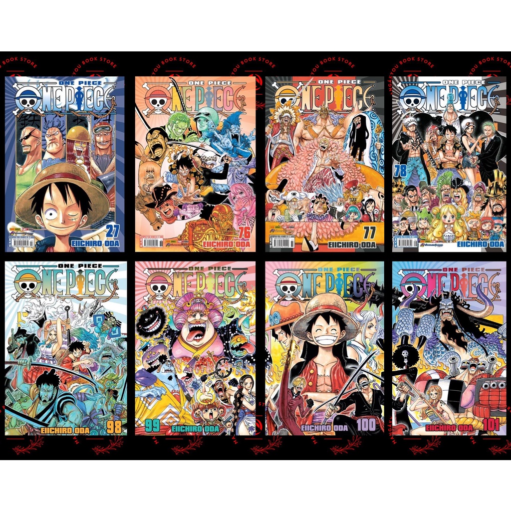 Mangá One Piece vol. 27, vol. 76 ao vol.78 e vol. 98 ao vol. 100 (Novo Lacrado) Escorrega o