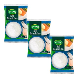 Kit 3 Unidades Sal Marinho 1kg cada - Vitao