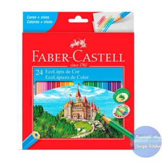 Lápis De Cor C/24 Cores Sextavado Faber Castell