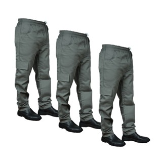 KIT 3 Calças Brim Trabalho Uniforme Profissional Costura Reforçado