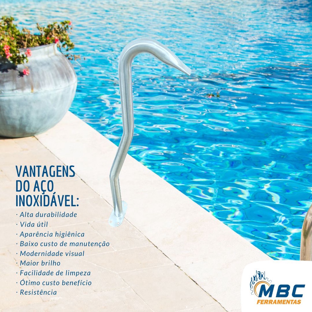 Cascata Tubular Bico De Pato Para Piscina Inox 70cm Bortonio