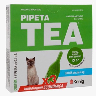Anti-Pulgas Antiparasitários para Gatos tea pipetas 0,5 ml caixa com 3