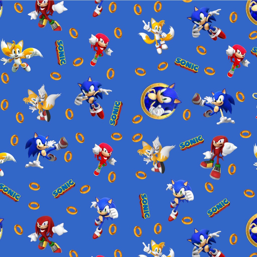 Tecido tricoline, microfibra ou gabardine estampado - Anel do Sonic -  Tecidos Mania