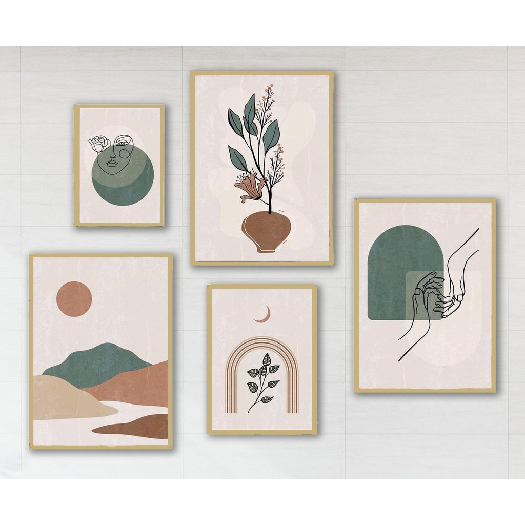 Kit Quadros Decorativos Clara Linhas Minimalistas Sala Quarto