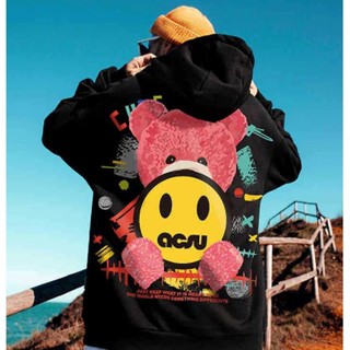 Moletom Hip Hop Urso Carinha Amarela Hoodies Oversized Com Capuz casual Streetwear Novo!