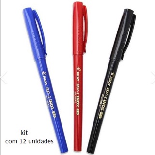 12 Caneta Esferográfica BP-1 Inox PILOT em Oferta na Shopee