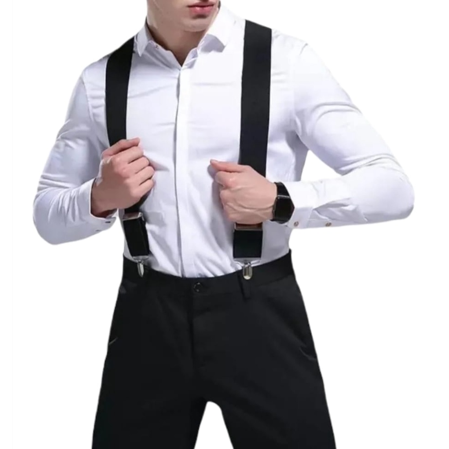 Suspensório Largo 3.5  Preto Bege Prata Vermelho Marinho masculino E Feminino Ajustável