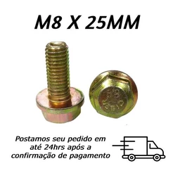Parafuso Sextavado Flangeado M8 X 25mm Bicromatizado