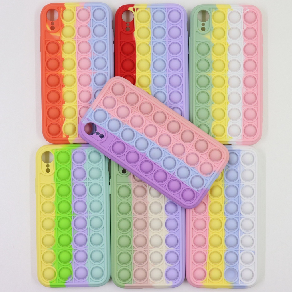 Capa Capinha Silicone Pop It Fidget Iphone XR Proteção de lente de câmera X R