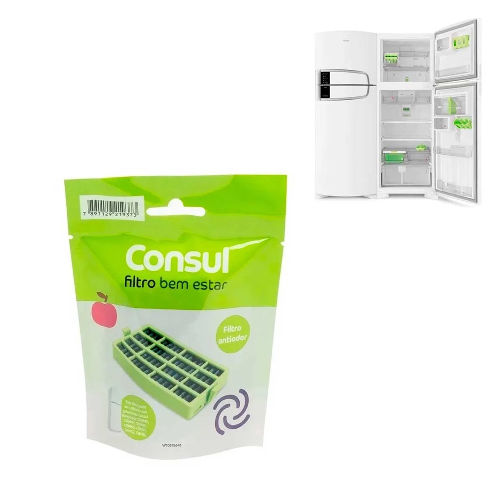 FILTRO ANTIBACTÉRIA ANTIODOR REFRIGERADOR CONSUL BEM ESTAR W10515645