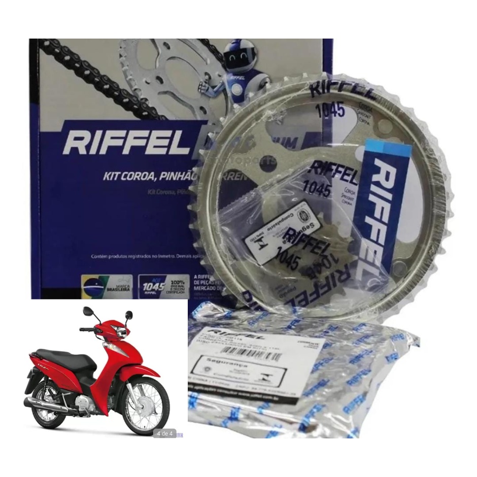 Kit Relação Tração Transmissão HONDA BIZ 125 BIZ 125i ES BIZ 125 KS BIZ EX ANO 2005 a 2022
