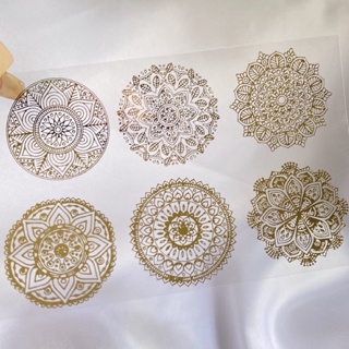 Cartela Mandalas em DOURADO para aplicar na resina epóxi em Oferta na Shopee
