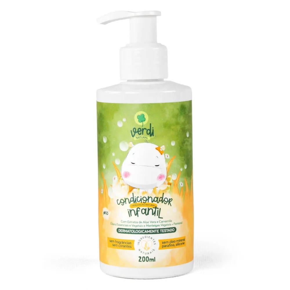 Condicionador Infantil Verdi 100% Natural com Extrato de Aloe Vera e Camomila, Óleos Essenciais