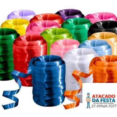 1 Fitilho Fita Rolinho com 50 Metros Diversas Cores - (Escolha cor)