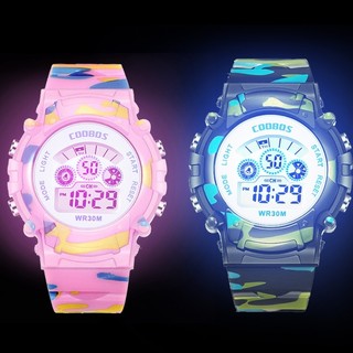 Relógio De Pulso Infantil Com Alarme/À Prova D'água/Luminoso/LED/Colorido/CamufladoRelógio De Pulso Infantil Com Alarme/À Prova D'água/Luminoso/LED/Colorido/Camuflado