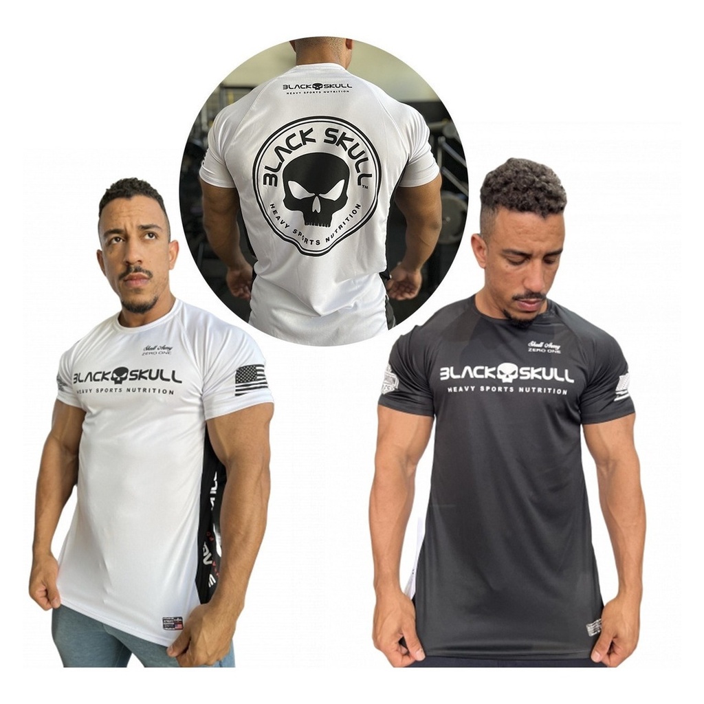 Camiseta academia treino Dry Fit - Black Skull Camisa Oficial