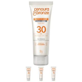 Kit 2 Protetor Solar Facial Diário Cenoura & Bronze 50g Fatores 30 50 e 70