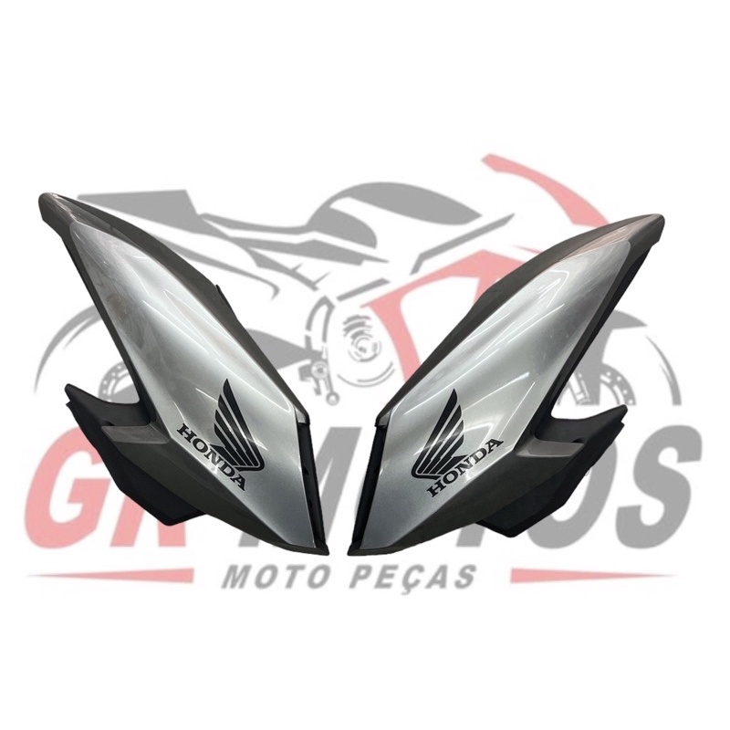 PAR DE ABAS MOD HONDA CG FAN160 2023 PRATA METALICO IRON NAIL COM PARAFUSO