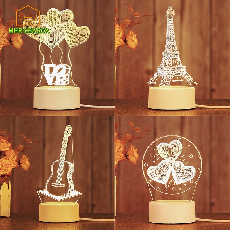 Luminária de Mesa de LED 3D Criativa / Luz Noturna Decorativa Luminária