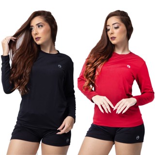 Kit 2 Camisa Térmica Feminino Manga Longa Uv Proteção Pronta Entrega
