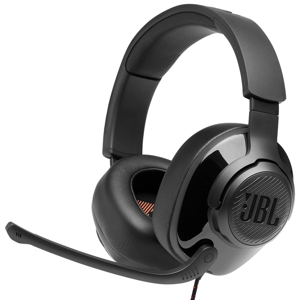 Headset Gamer JBL Quantum 300 Fone de ouvido Over-ear Som Surround Conector 3,5mm P3 + Adaptador USB
