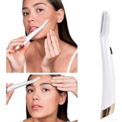 Depilador Removedor de Sobrancelha e Pelos Faciais Caneta Led Cuidados Femininos Esfoliante