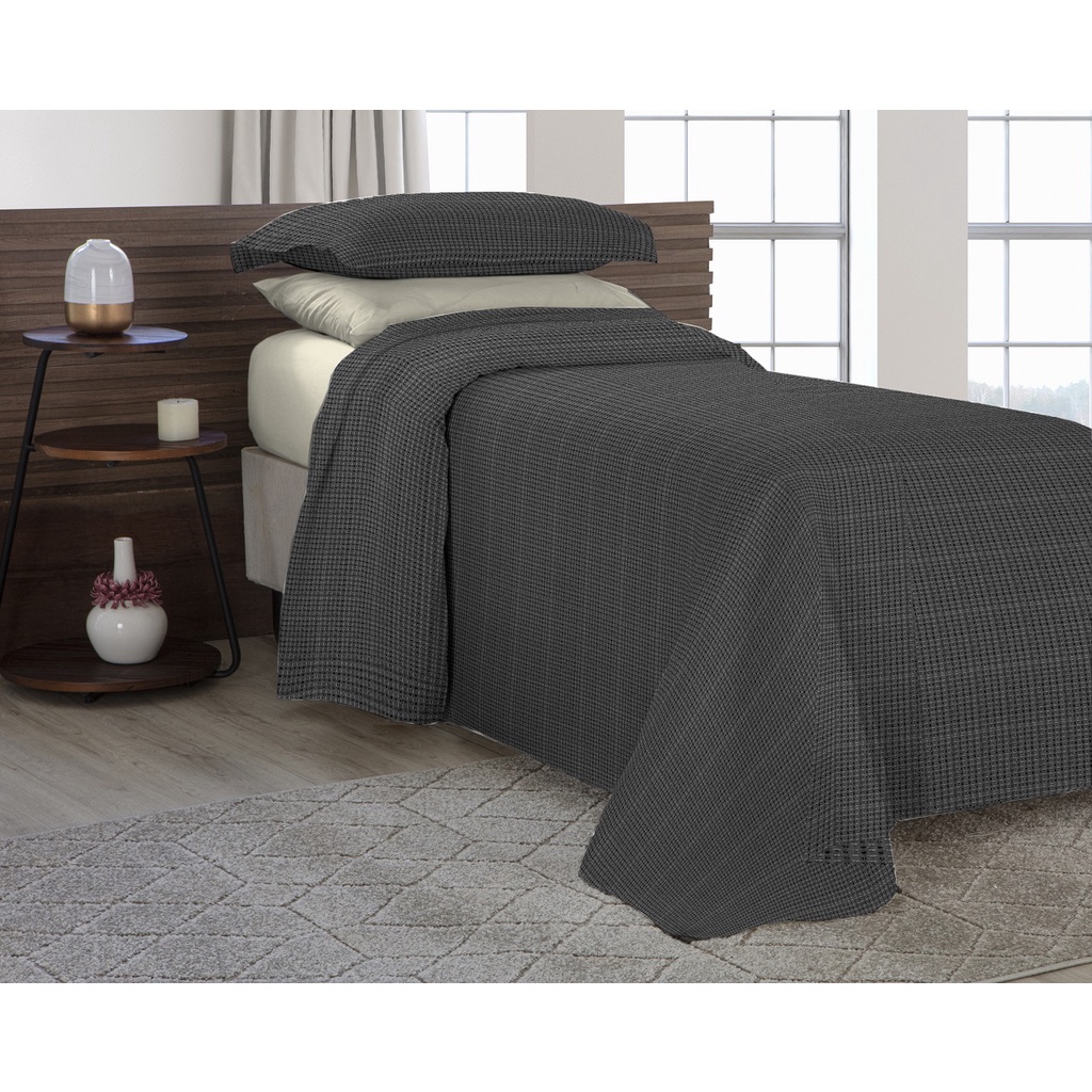 Cobre Leito Colcha Piquet Barcelona Solteiro 2 Peças Tecido Algodão Várias Cores em Oferta na Shopee